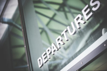 departures sign at a airport