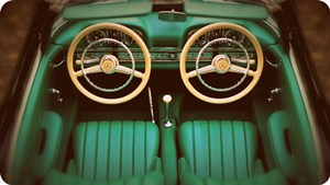 coche verde de época