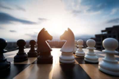 Black and White Chess Knights